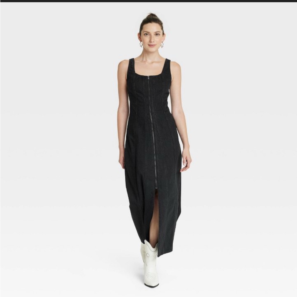 Nwt Universal Thread Denim Maxi Corset Dress Size 4